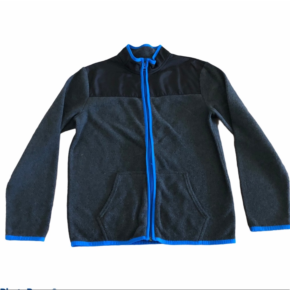 Old Navy Kids Blue Grey Fleece Jacket XL 14
